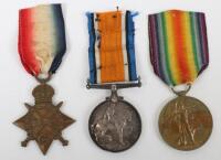 Great War 1914-15 Star Medal Trio to a Private in the Northumberland Fusiliers Who Was Discharged due to Neurasthenia in 1919