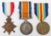 Great War 1917 Northumberland Fusiliers Casualty Medal Trio