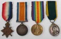 Great War Territorial Force Long Service Medal Group of 4 Royal Field Artillery