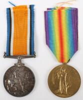 WW1 British Medal Pair 10th Battalion Middlesex Regiment