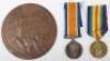 Great War Salonika Casualty Medal Pair and Memorial Plaque Group Durham Light Infantry