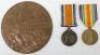 Great War September 1918 Killed in Action Medal Pair and Memorial Plaque Group 2nd Durham Light Infantry