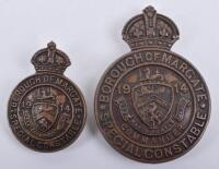 Scarce Borough of Margate Special Constable Commanders 1914 Badge
