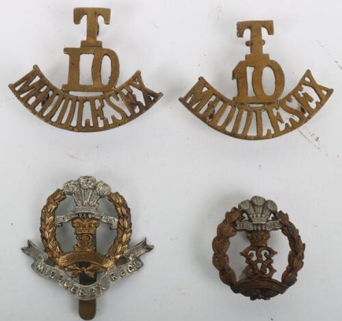 10th Territorial Battalion Middlesex Regiment Badge Grouping