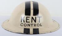 Senior Rank WW2 British Home Front Kent Control Steel Helmet