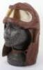 One Piece Leather Flying Helmet & Goggles Combination - 2