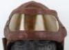 One Piece Leather Flying Helmet & Goggles Combination - 10