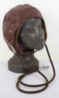 Early Lewis Style Leather Flight Helmet with Gosport Tubes