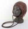 Early Lewis Style Leather Flight Helmet with Gosport Tubes - 2