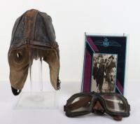 Historically Important Helmet and Flying Goggles owned by Flt.Lt J F Williams Executed After Being Involved in the Famous Great Escape From Stalag Luft 3