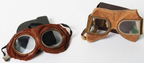 Pairs of Early Aviation / Motoring Goggles