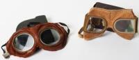 Pairs of Early Aviation / Motoring Goggles