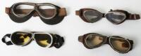 Four Pairs of Aviators Flying Goggles