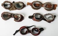 Five Pairs of Aviators Flying Goggles