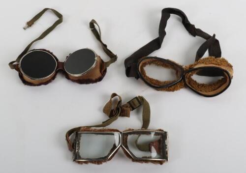 Three Pairs of Aviators Flying Goggles