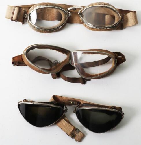 Three Pairs of Aviators Flying Goggles