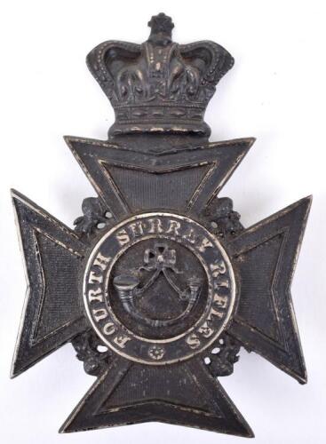 Victorian Fourth Surrey Rifles Helmet Plate,