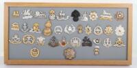 Framed Display of EIIR British Regimental Cap Badges