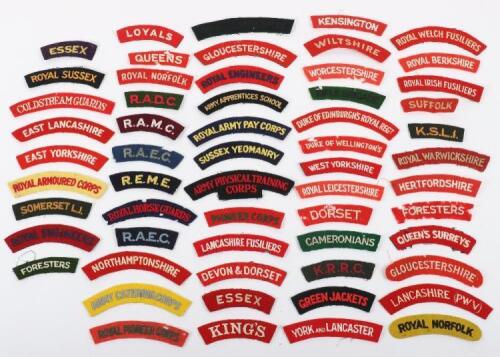 Quantity of British Cloth Regimental Shoulder Titles,