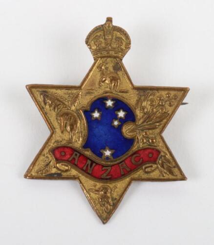 Gilt Metal ANZAC Lapel Badge of Victoria Cross Interest