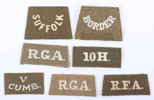 Grouping of WW1 British Slip-on Shoulder Titles