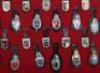Collection of Obsolete French Gendarmerie & CRS Police Nationale Enamel Badges on Leather Fobs - 3