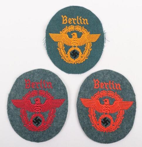 3x German Police Arm Badges for the City of Berlin