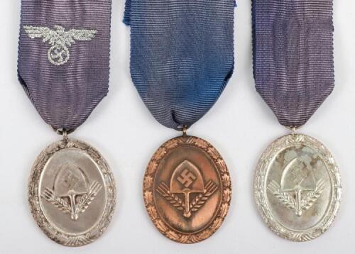 3x Third Reich RAD Labour Service Long Service Medals