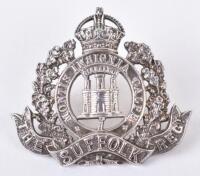 Hallmarked Silver Suffolk Regiment Officers Cap Badge