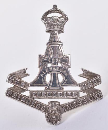 Sterling Silver The Princess of Wales Own Yorkshire Regiment (Green Howards) Officers Cap Badge