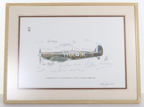 RAF 40th Anniversary of the Battle of Britain Print by Keith Bloomfield, Signed by Various Survivors from the Battle of Britain