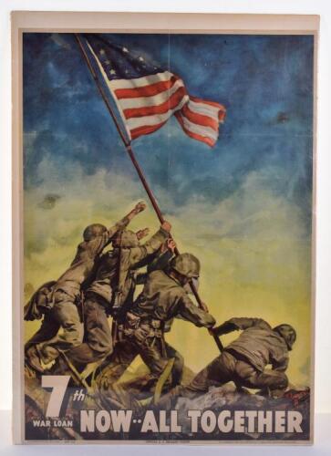 WW2 US Treasury Poster with Famous Iwo Jima Image