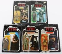Five Opened Vintage Return of The Jedi Star Wars carded Figures