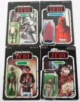 Four Opened Vintage Return of The Jedi Star Wars carded Figures
