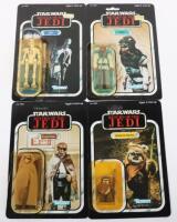 Four Opened Vintage Kenner Return of The Jedi Star Wars carded Figures