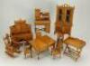 Schneegas Dolls House furniture, German 1890s,