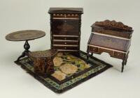 Waltershausen gold decorated Dolls House furniture, German 1880s,