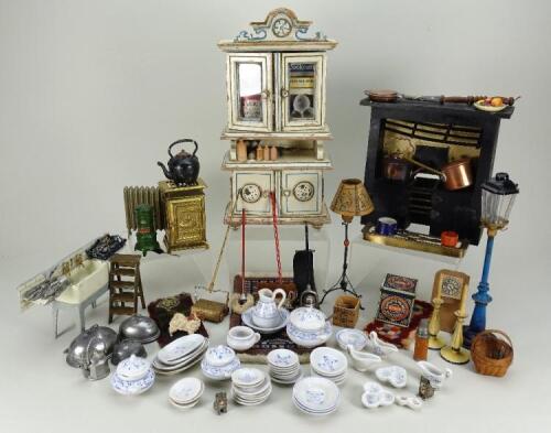 Dolls House kitchen cabinet and Kitchenalia,