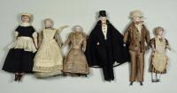 Group of bisque head Dolls House dolls, German circa 1900,