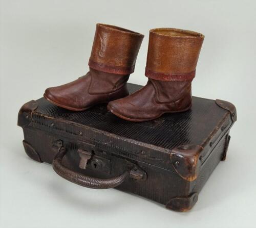 A pair of leather boots reputedly belonging to General Tom Thumb,