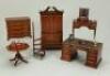 Suite of Tarbena 1/12th scale Georgian style wooden Dolls House furniture,