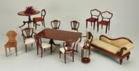 Suite of 1/12th scale Dolls House furniture by Brian Underlay,