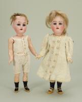 A Pair of small Kestner 192 bisque head dolls, German circa 1910,