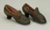 A miniature pair of leather shoes, early 19th century, - 2