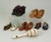 Three pairs of Dolls Shoes including brown leather size 9 Jumeau shoes,