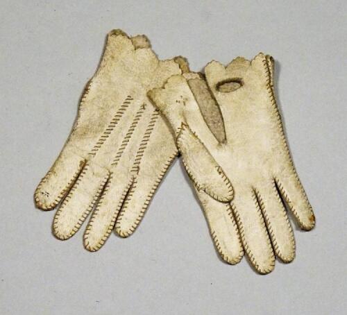 Pair of 19th century kid leather Fashion doll gloves,