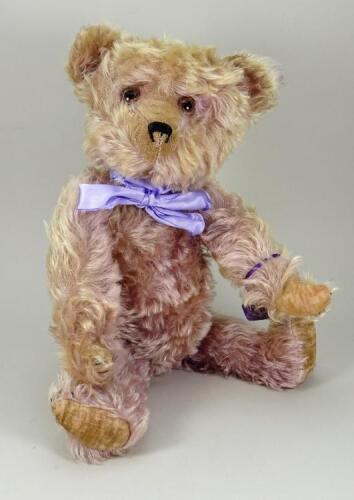 A rare lavender mohair Helvetic Teddy bear, German 1920s,