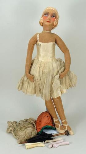 &lsquo;Ballerina&rsquo; cloth Boudoir doll, French, 1920s,