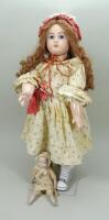 Large reproduction Depose Emile Jumeau bisque head doll,