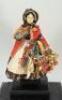 A good early Pedlar doll in glass case, German, mid 19th century ,